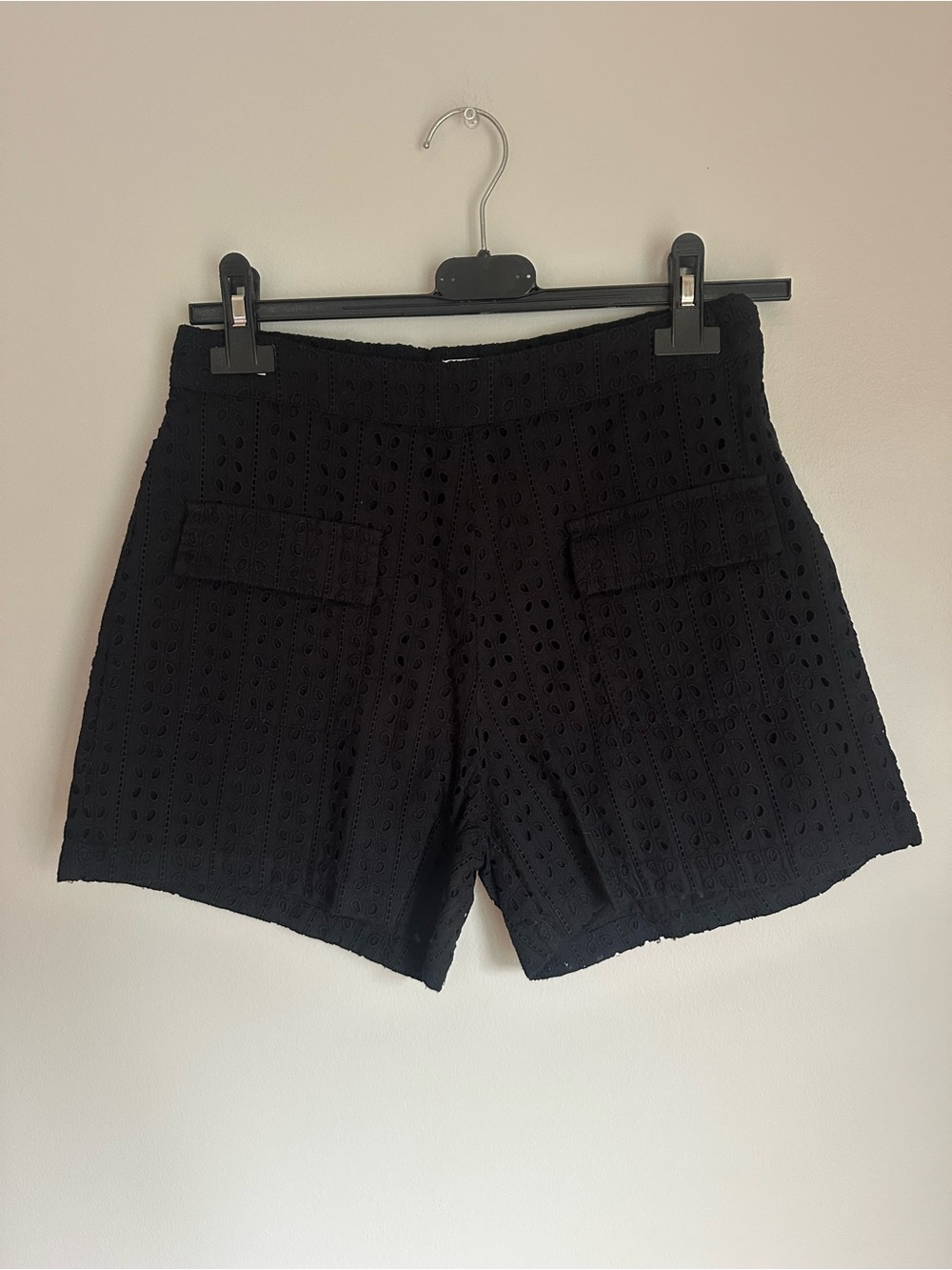 NEW Mayoral Girls Black Eyelet Shorts Size 12 Style 6237 Adjustable Waist